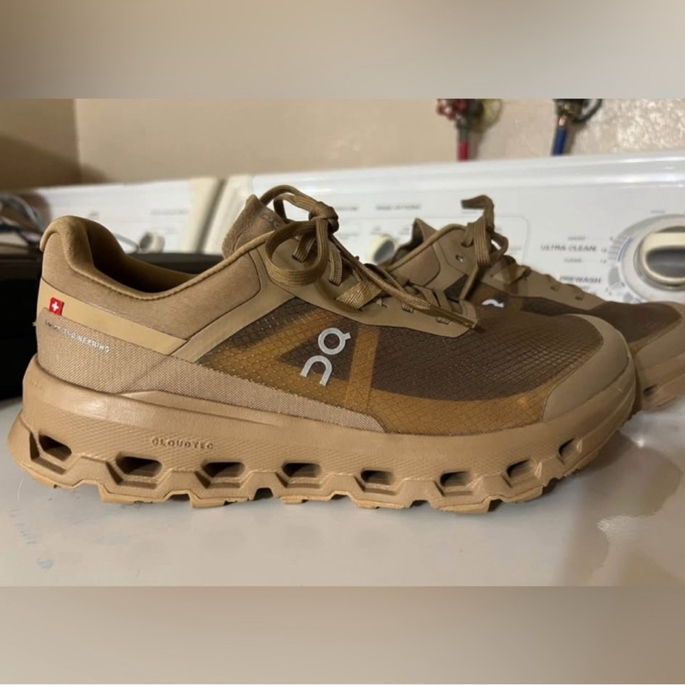 On cloud running shoes.